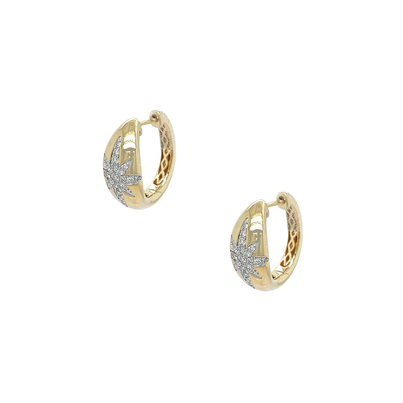 Diamond Starburst Hoop Earrings