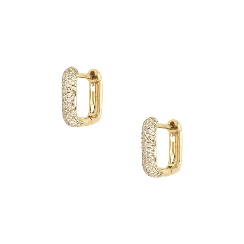Diamond Square Huggie Earrings