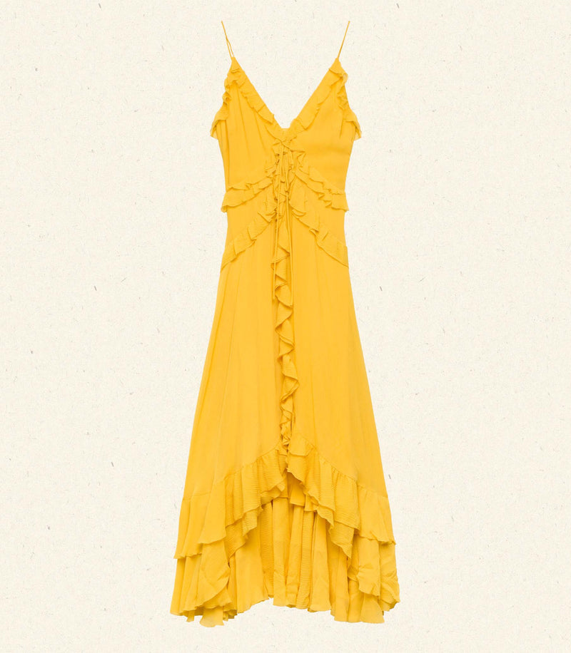 EVELINA DRESS -- GOLDEN ACACIA