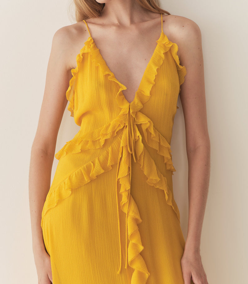 EVELINA DRESS -- GOLDEN ACACIA