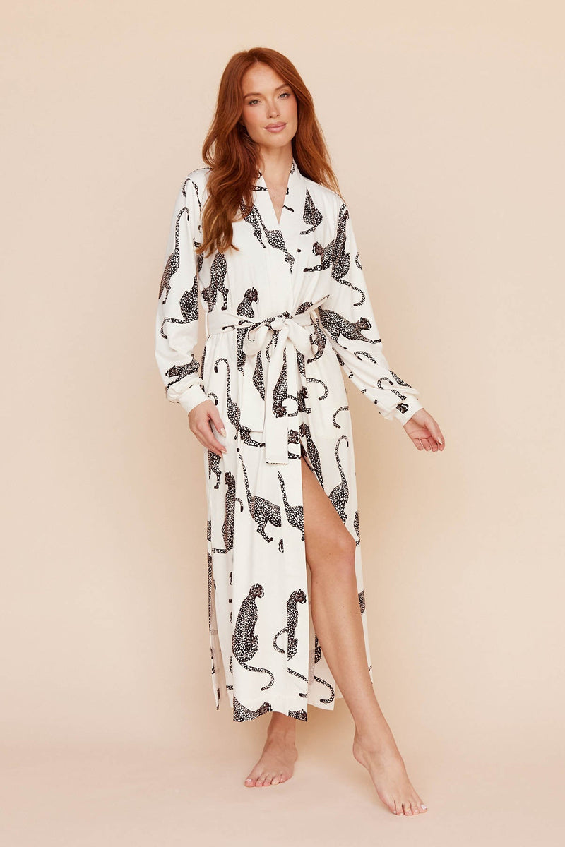Skyler Cloud Jersey Banded Long Robe in Vinyasa