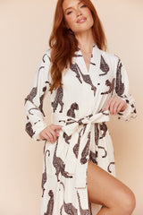 Skyler Cloud Jersey Banded Long Robe in Vinyasa