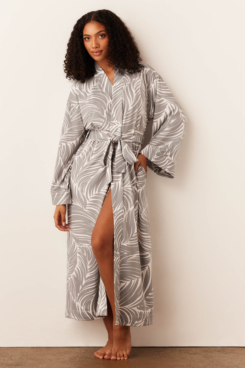 Kaia Cloud Jersey Kimono Robe in Whisper