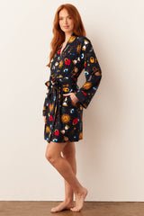 Meadow Cloud Jersey Classic Short Robe in Mystic