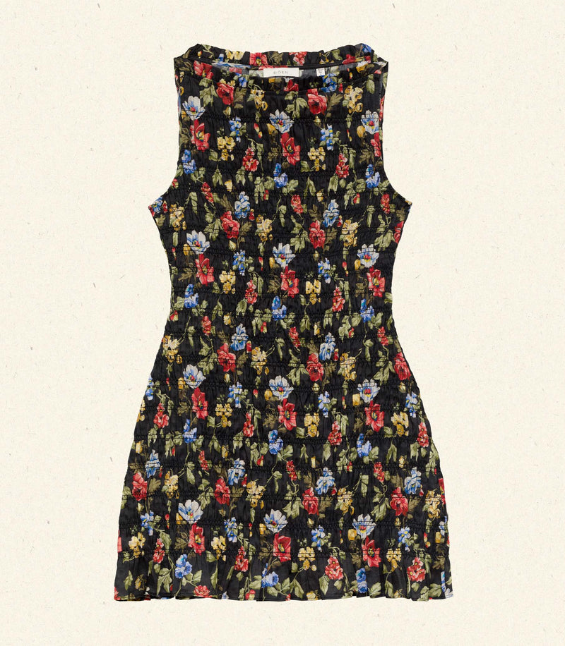 GIANNA DRESS -- NOIR WILD ROSE