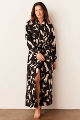 Skyler Cloud Jersey Banded Long Robe in Zodiac