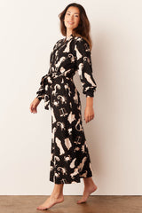 Skyler Cloud Jersey Banded Long Robe in Zodiac