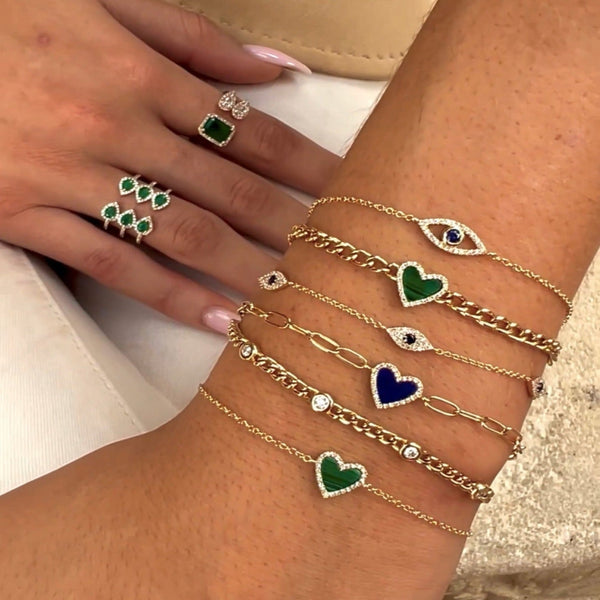 Diamond & Sapphire Eye Bracelet