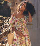 ISCHIA DRESS -- BLANC ANEMONE BLOOM