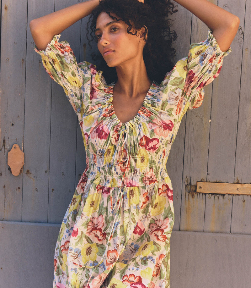 ISCHIA DRESS -- BLANC ANEMONE BLOOM