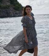 ISCHIA DRESS -- NOIR GRETA GINGHAM
