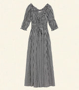 ISCHIA DRESS -- NOIR GRETA GINGHAM