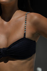 Jasmine Bandeau Top Onyx Wide Rib