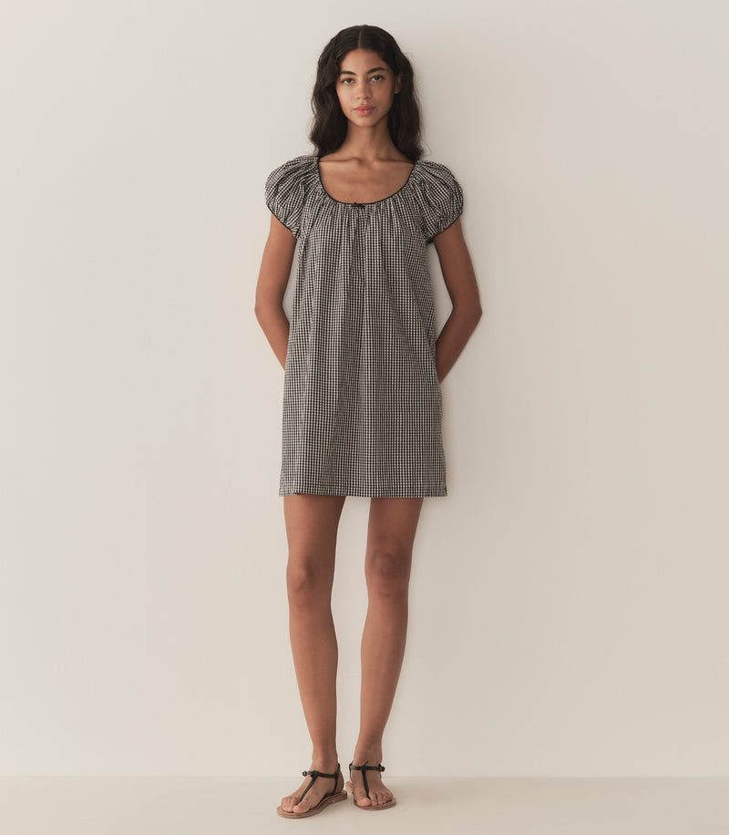 JULIA DRESS -- NOIR LA MADDALENA GINGHAM
