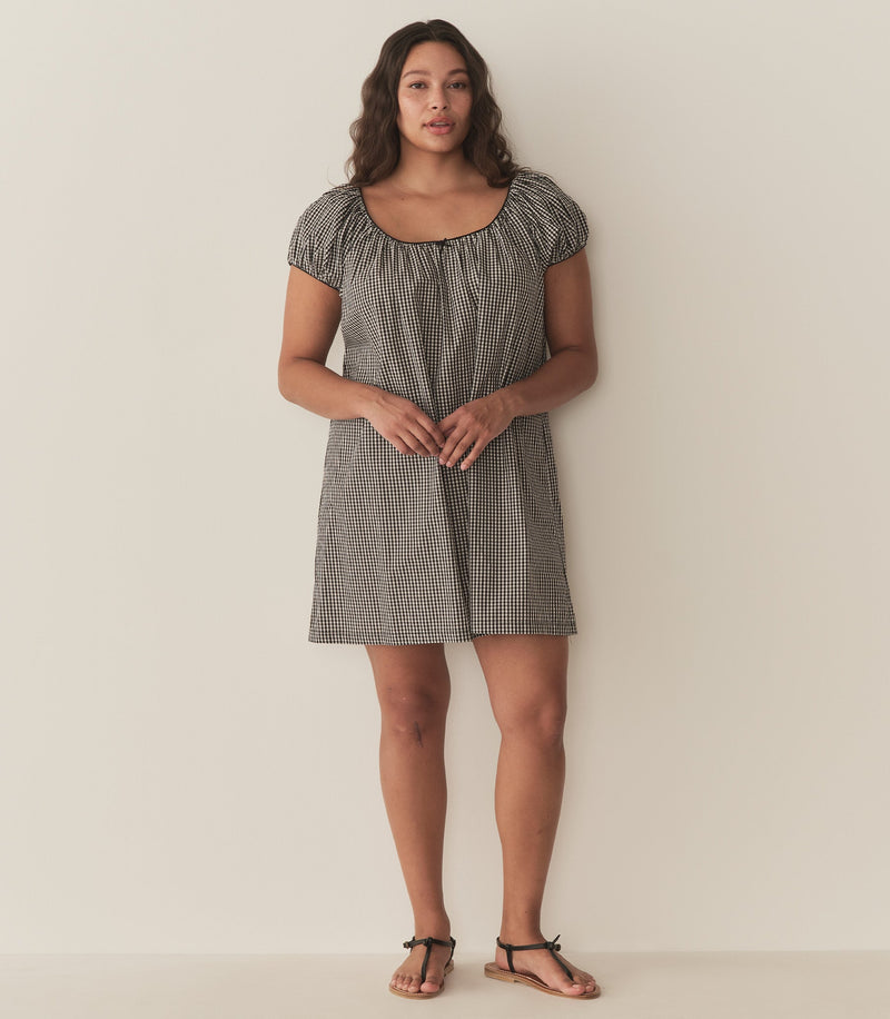 JULIA DRESS -- NOIR LA MADDALENA GINGHAM