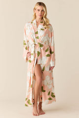 Kaia Cloud Jersey Kimono Robe in Magnolia