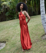 LILAIA DRESS -- FIERY CORAL