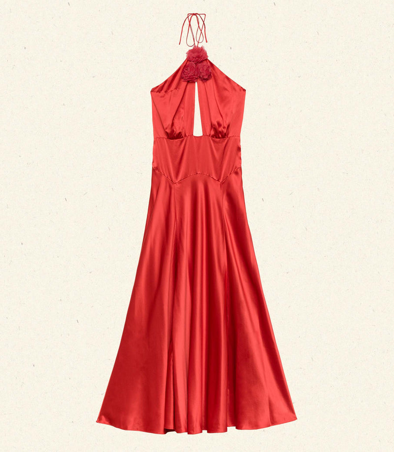 LILAIA DRESS -- FIERY CORAL