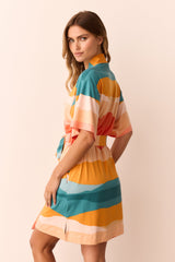 Marisa Cloud Jersey Short Robe in Sunset