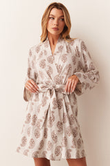 Meadow Cloud Jersey Classic Short Robe in Boheme