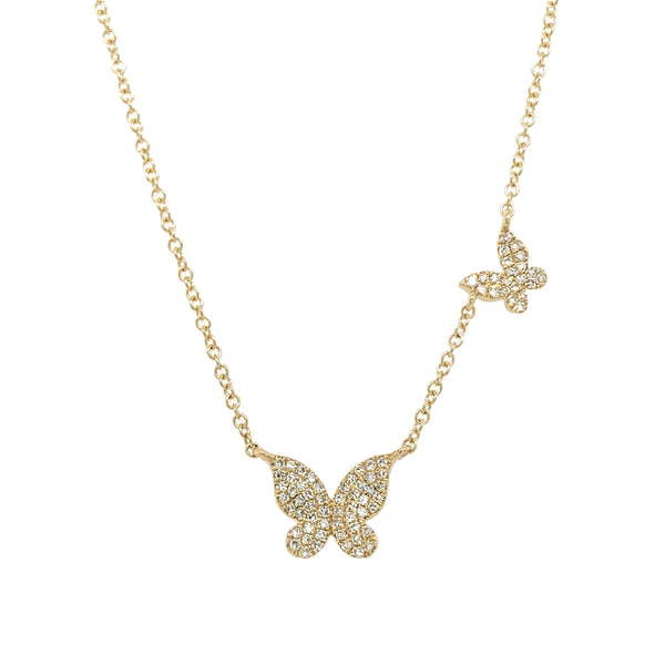 Diamond Butterflies Necklace