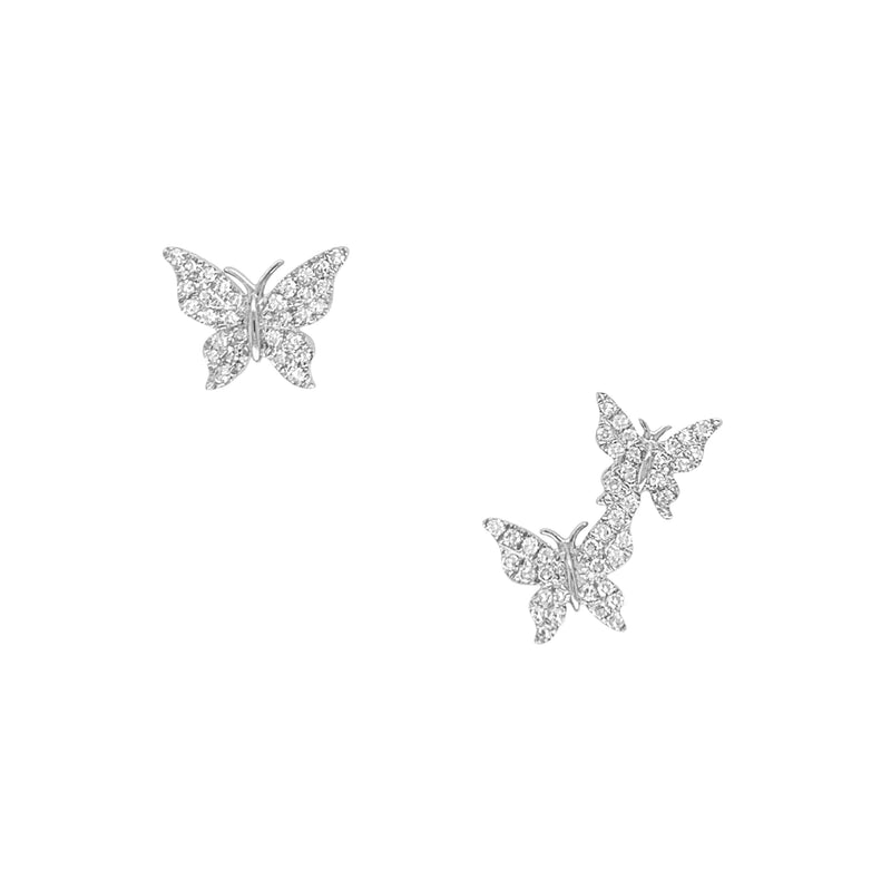 Diamond Butterfly Stud Earrings