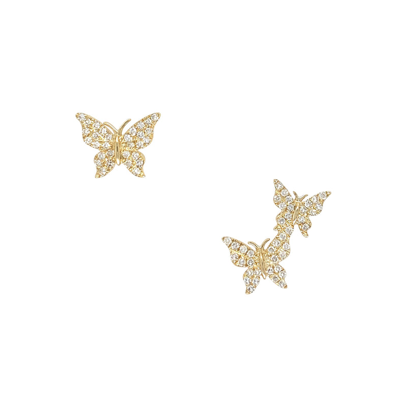 Diamond Butterfly Stud Earrings