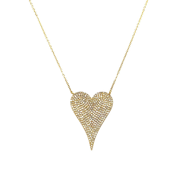 Extra Large Diamond Heart Necklace