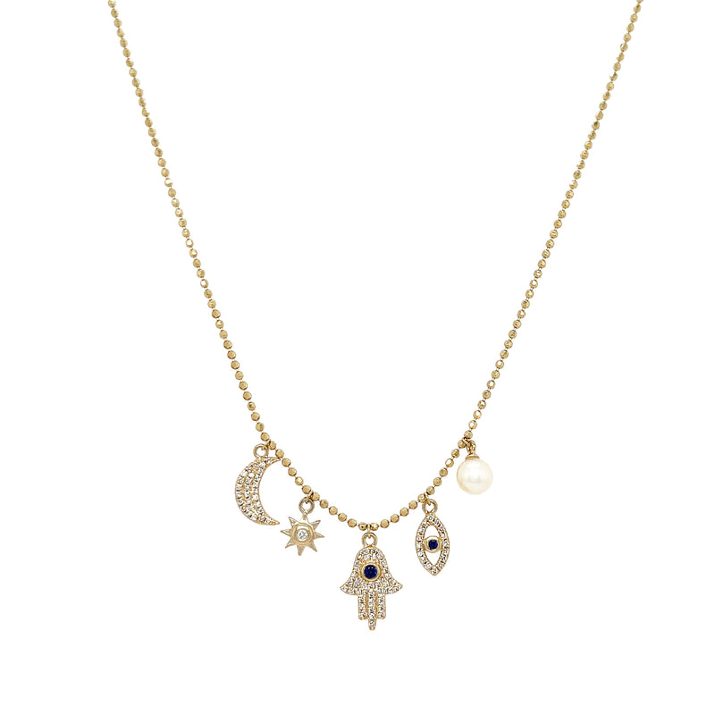 Diamond Multi Charm Necklace