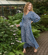 NAYELI DRESS -- BLEU SOLEIL FLEURIT
