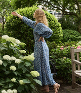 NAYELI DRESS -- BLEU SOLEIL FLEURIT