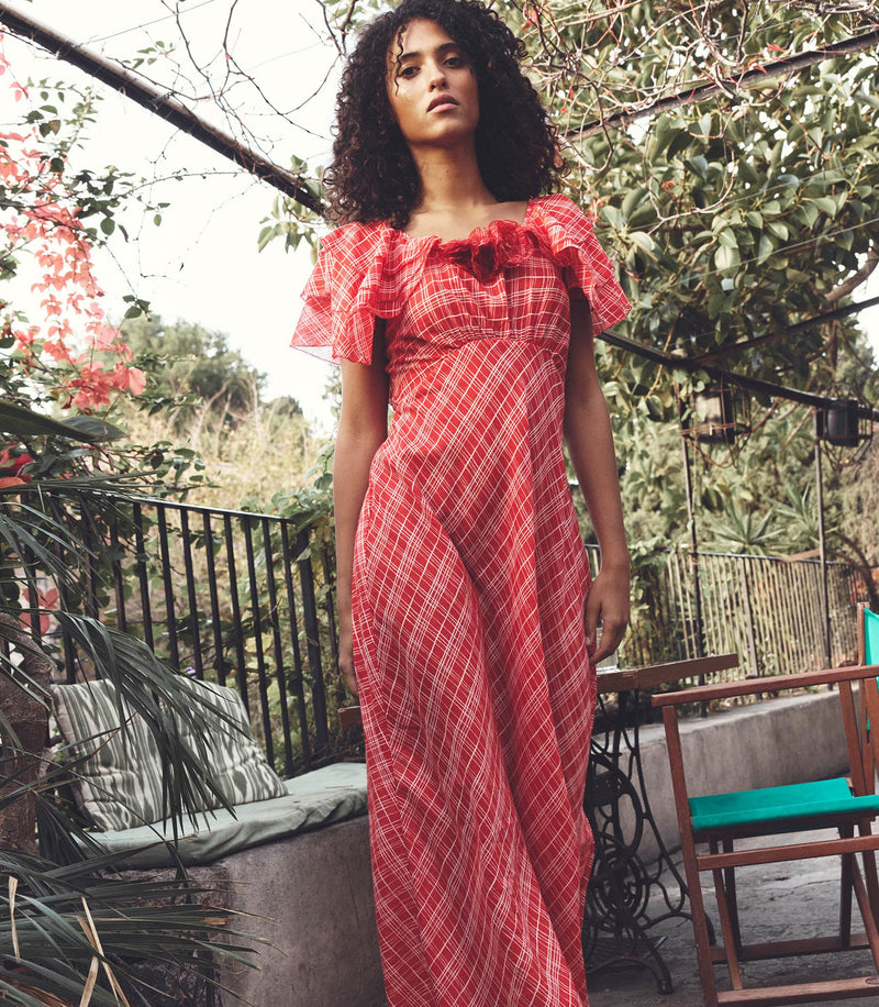 NEVARA DRESS -- SYLVIE PLAID