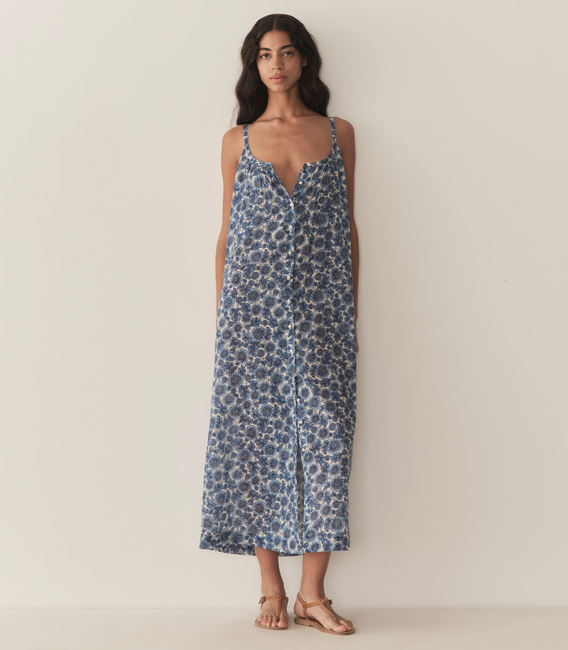 NEVITA DRESS -- BLEU SOLEIL FLEURIT