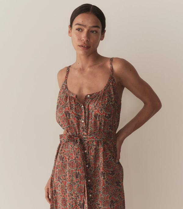 NEVITA DRESS -- L'ORANGE SOLEIL FLEURIT