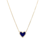 Diamond & Lapis Heart Necklace