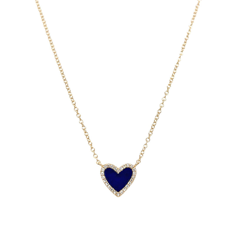 Diamond & Lapis Heart Necklace