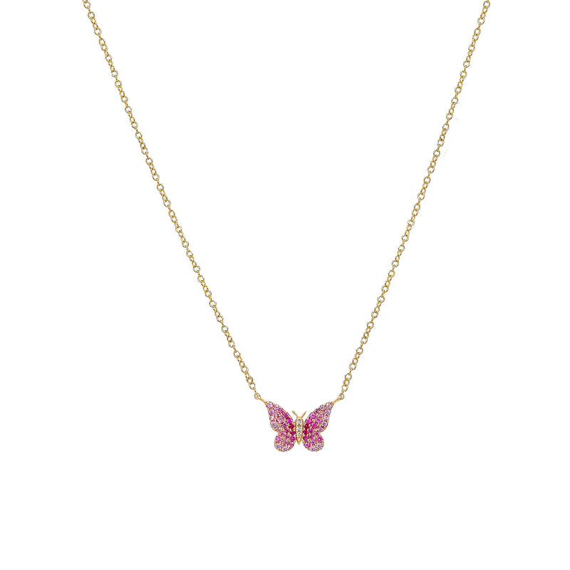 Diamond & Sapphire Butterfly Necklace