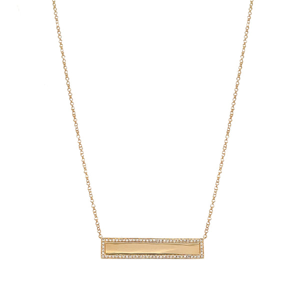 Diamond Bar Pendant Necklace