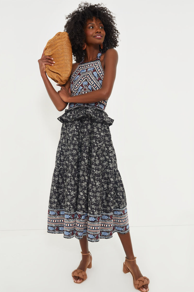 Dark Raffia Slouchy Clutch