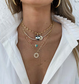 Turquoise & Diamond Heart Necklace