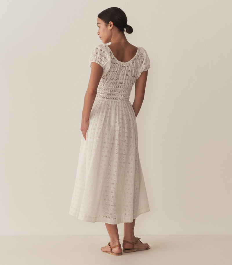 QUINN DRESS -- SALT EYELET