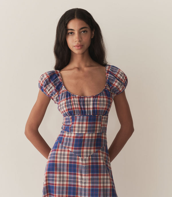RAMONA DRESS -- COTE D’AZUR PLAID
