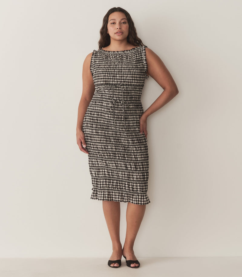 ROSELLA DRESS -- NOIR GRETA GINGHAM