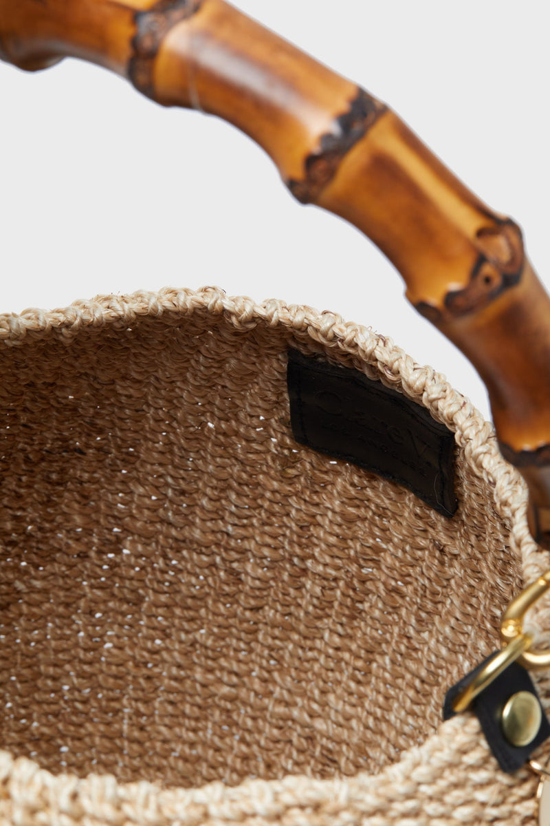 Cream Pot De Miel Bag with Bamboo Handle