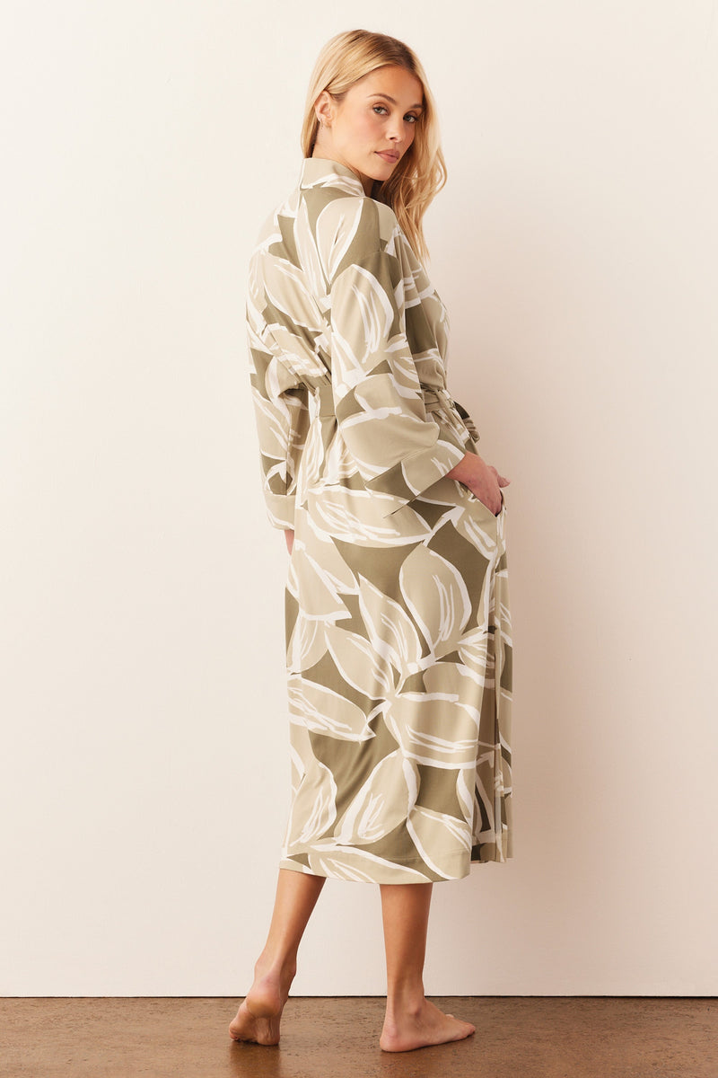 Vera Cloud Jersey Midi Robe in Fern