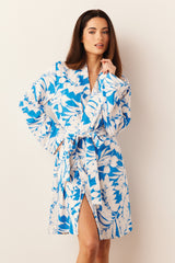 Meadow Cloud Jersey Classic Short Robe in Serene