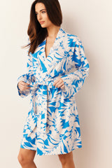 Meadow Cloud Jersey Classic Short Robe in Serene