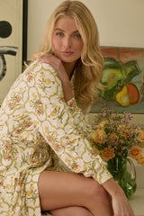 Della Cloud Jersey Banded Midi Robe in Fleur