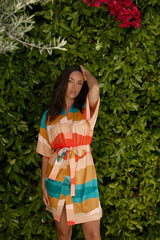 Marisa Cloud Jersey Short Robe in Sunset