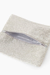 Silver Beaded Clutch